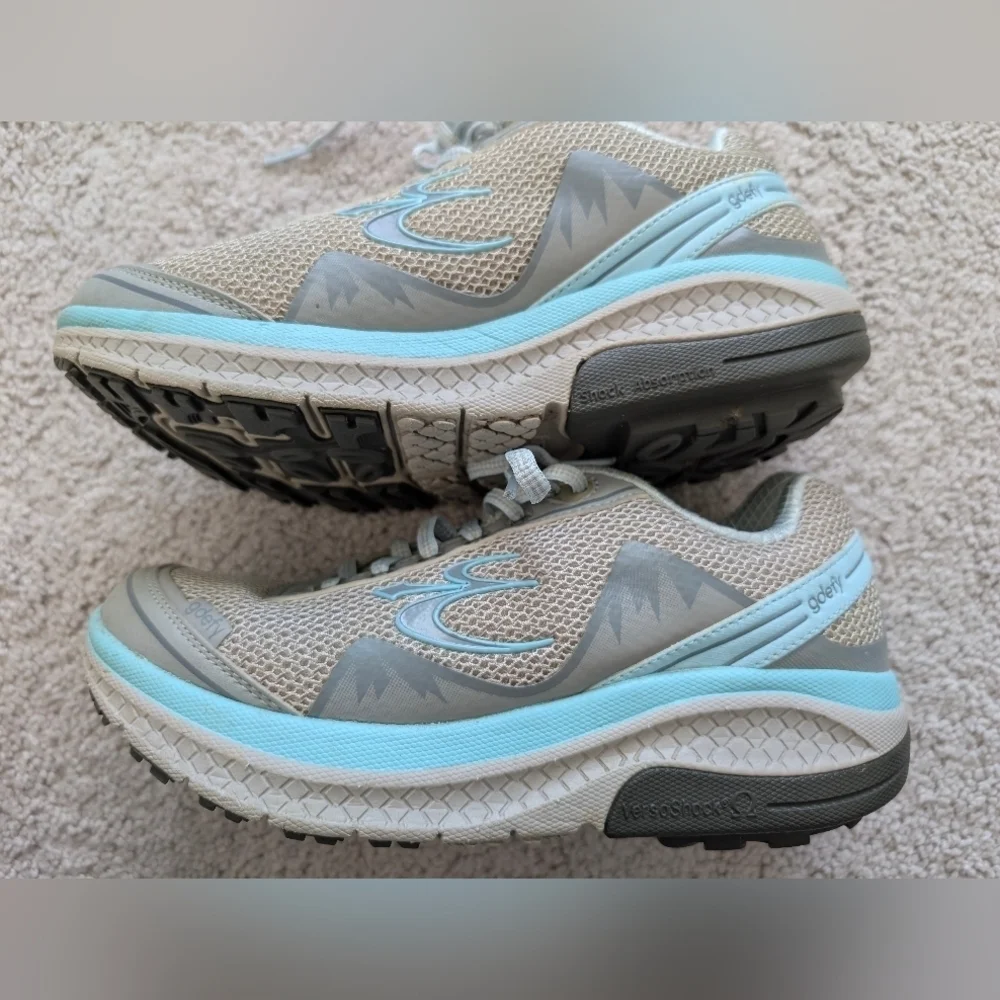 Gravity Defyer Womens Size 7 Gdefy Mighty Walk Shoes Versoshock Gray Blue Aqua